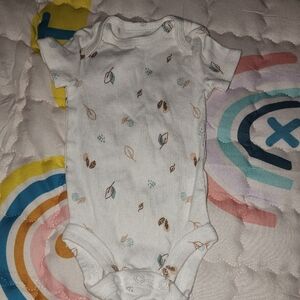 Patterned White Baby Onesie